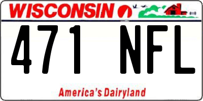 WI license plate 471NFL