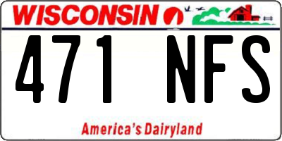 WI license plate 471NFS