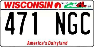 WI license plate 471NGC