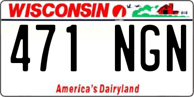 WI license plate 471NGN