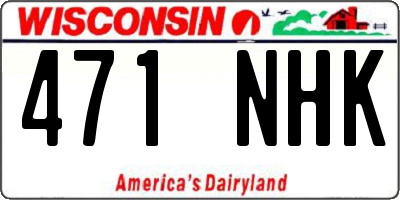 WI license plate 471NHK