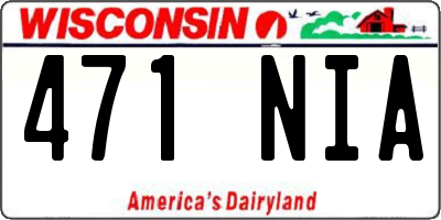 WI license plate 471NIA