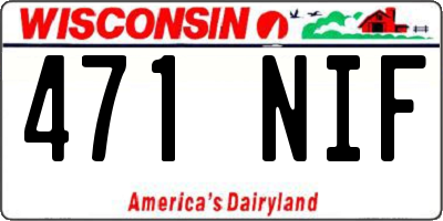 WI license plate 471NIF