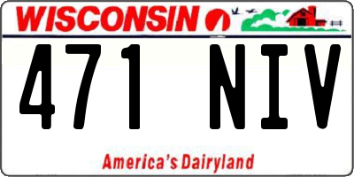 WI license plate 471NIV