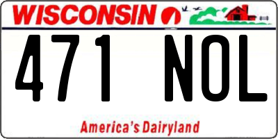 WI license plate 471NOL
