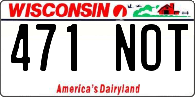 WI license plate 471NOT