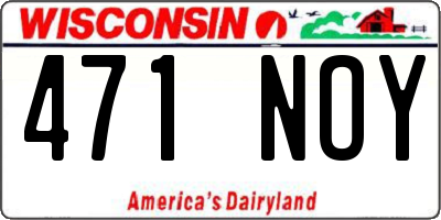 WI license plate 471NOY