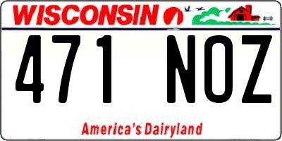 WI license plate 471NOZ
