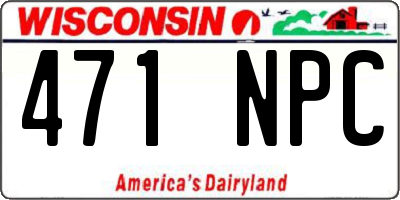 WI license plate 471NPC
