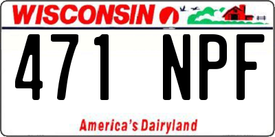 WI license plate 471NPF