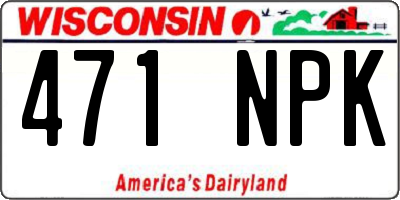 WI license plate 471NPK