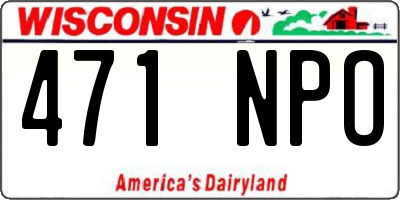 WI license plate 471NPO
