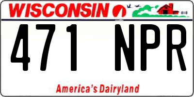 WI license plate 471NPR