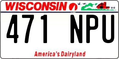WI license plate 471NPU