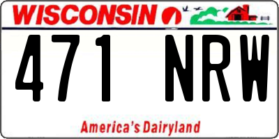 WI license plate 471NRW