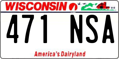 WI license plate 471NSA