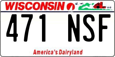 WI license plate 471NSF