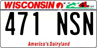 WI license plate 471NSN