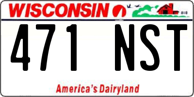 WI license plate 471NST