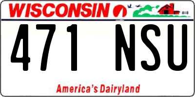 WI license plate 471NSU