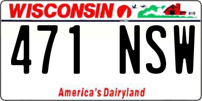 WI license plate 471NSW
