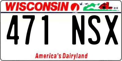 WI license plate 471NSX