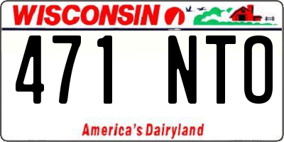 WI license plate 471NTO