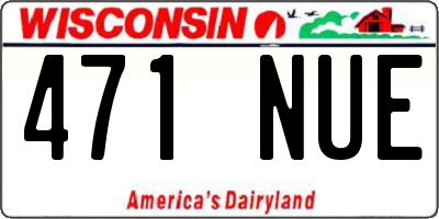 WI license plate 471NUE