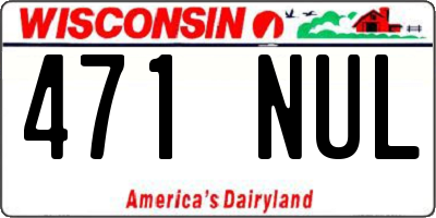 WI license plate 471NUL