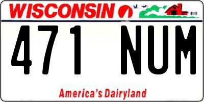 WI license plate 471NUM