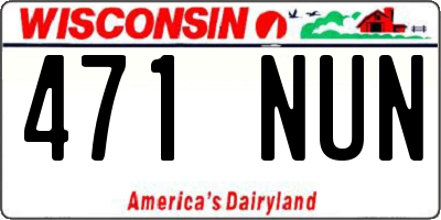 WI license plate 471NUN