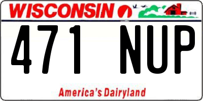 WI license plate 471NUP