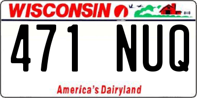 WI license plate 471NUQ