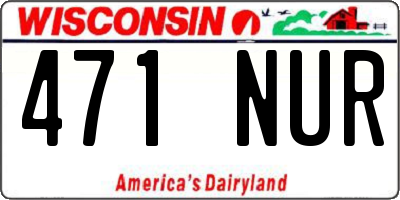WI license plate 471NUR
