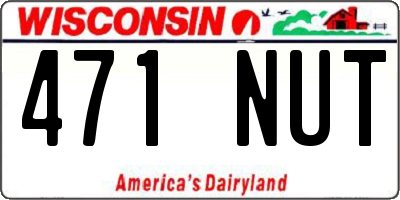 WI license plate 471NUT