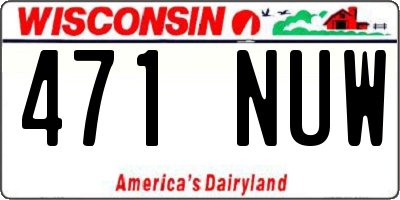 WI license plate 471NUW