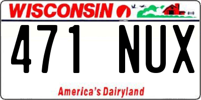 WI license plate 471NUX