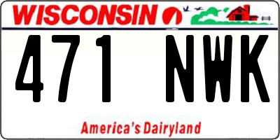 WI license plate 471NWK