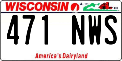 WI license plate 471NWS