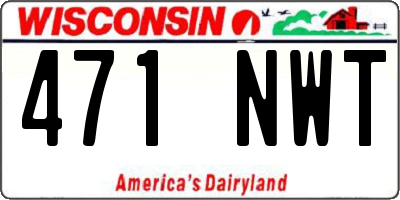 WI license plate 471NWT
