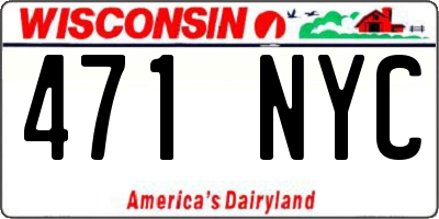 WI license plate 471NYC