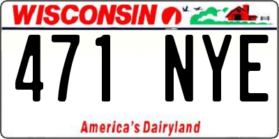 WI license plate 471NYE