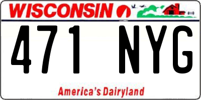 WI license plate 471NYG