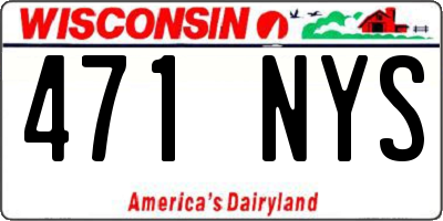 WI license plate 471NYS