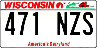 WI license plate 471NZS