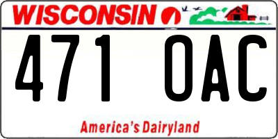 WI license plate 471OAC