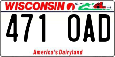 WI license plate 471OAD