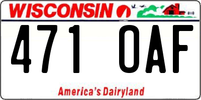 WI license plate 471OAF