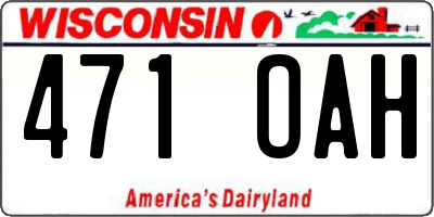 WI license plate 471OAH