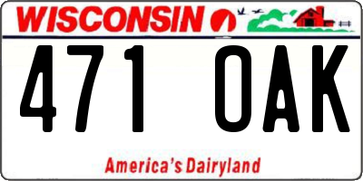 WI license plate 471OAK